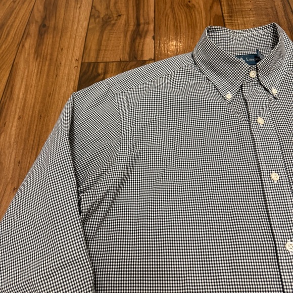 Vtg Ralph Lauren Long Sleeve Button Down Oxford Shirt Black Gingham Men Medium - Picture 4 of 14